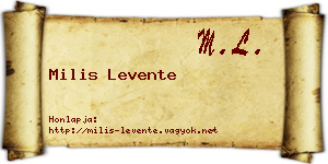 Milis Levente névjegykártya